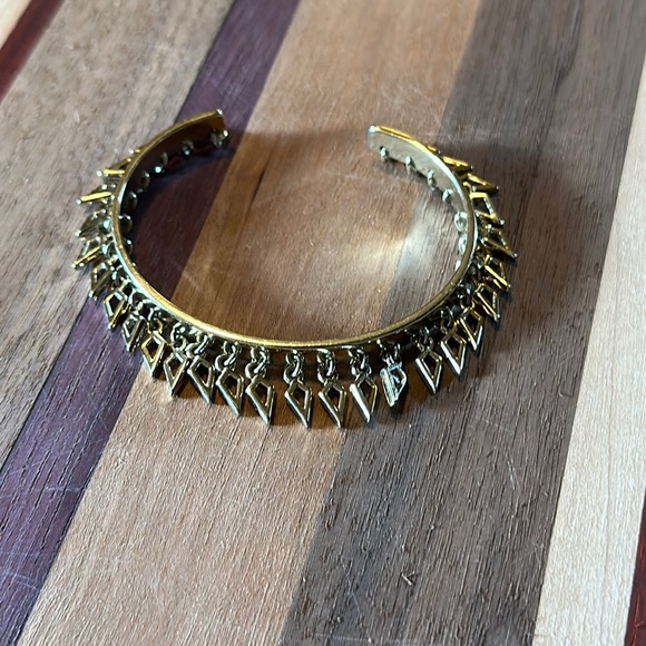 Aster Amaranth Gold-Plated Fringe Cuff - Picture 2 of 3